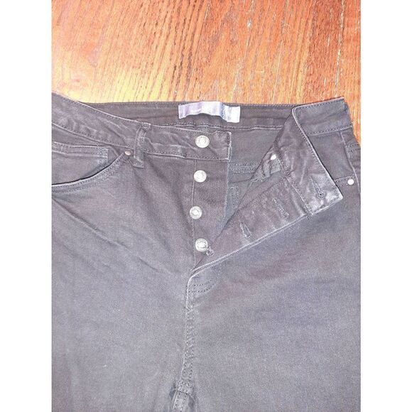 Women's Juniors Jr 9/29 Indigo Rising High Waist  Button Fly Black Denim Jeans - Picture 4 of 5